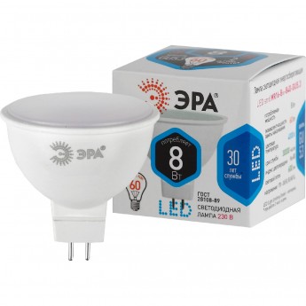 Лампа светодиодная ЭРА MR16-8w-840-GU5.3 640лм Б0020547