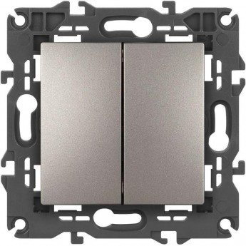Переключатель ЭРА ELEGANCE Б0065793 14-1106-16 двойной 10АХ-250В титан