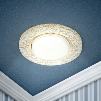 Светильник ЭРА DK80 WH/GD под лампу GX53 220V 13W белый/золото Светильник ЭРА DK80 WH/GD под лампу GX53 220V 13W белый/золото